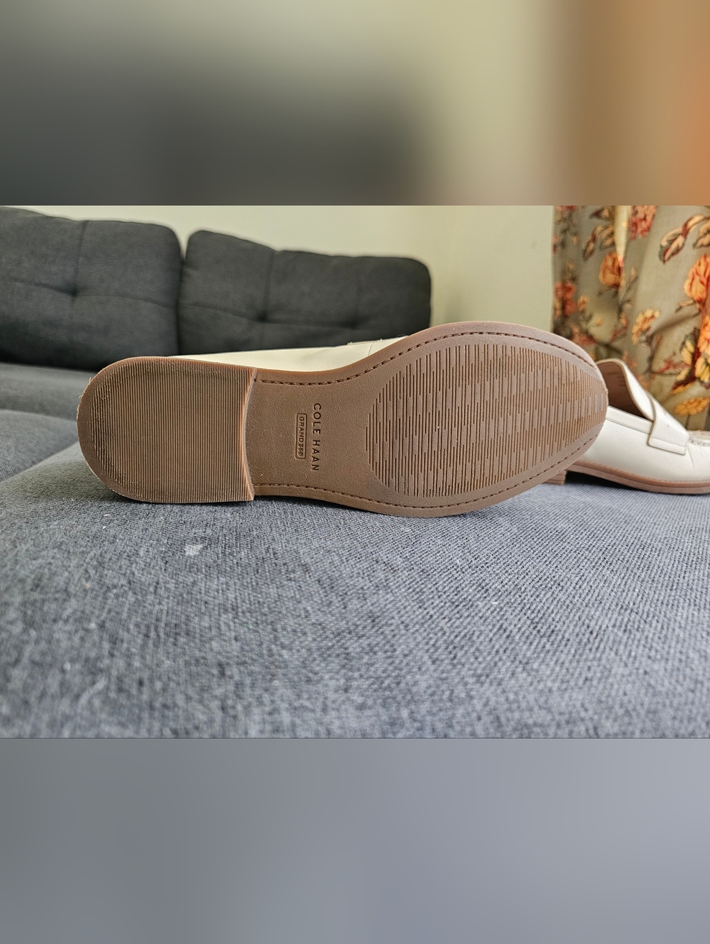 Cole Haan Cream Leather Penny Loafers - Picture 5 of 7